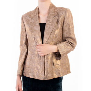 ATIL KUTOGLU GOLD SUIT JACKET | WOMENS SIZE M